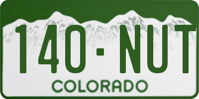 CO license plate 140NUT