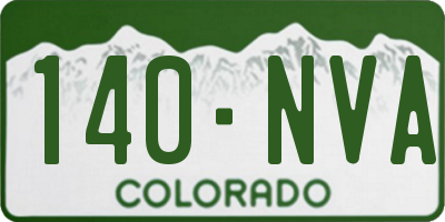 CO license plate 140NVA