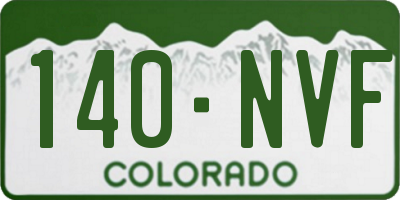 CO license plate 140NVF