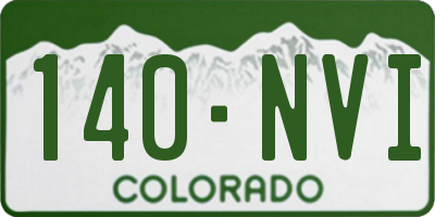 CO license plate 140NVI