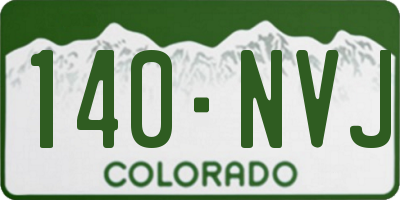 CO license plate 140NVJ