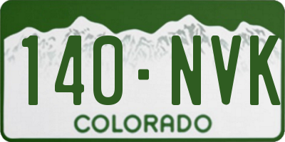 CO license plate 140NVK