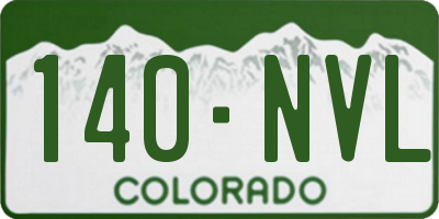 CO license plate 140NVL