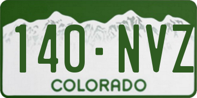 CO license plate 140NVZ