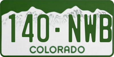CO license plate 140NWB