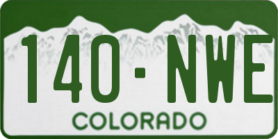 CO license plate 140NWE