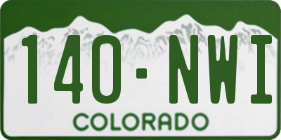 CO license plate 140NWI