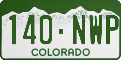 CO license plate 140NWP
