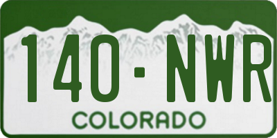 CO license plate 140NWR