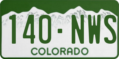 CO license plate 140NWS