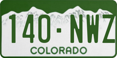CO license plate 140NWZ