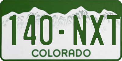 CO license plate 140NXT