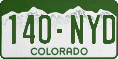 CO license plate 140NYD