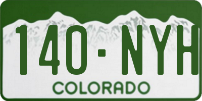 CO license plate 140NYH