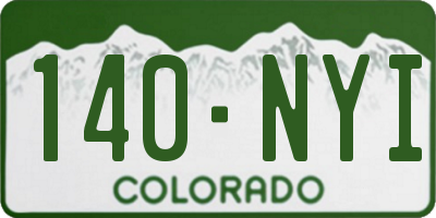 CO license plate 140NYI