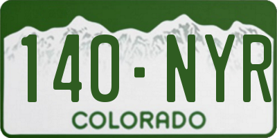 CO license plate 140NYR