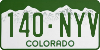CO license plate 140NYV