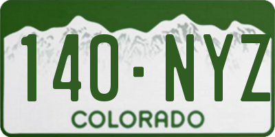 CO license plate 140NYZ