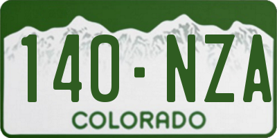 CO license plate 140NZA