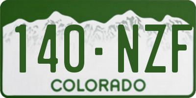 CO license plate 140NZF