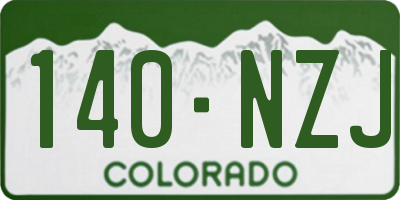 CO license plate 140NZJ
