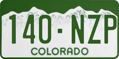 CO license plate 140NZP