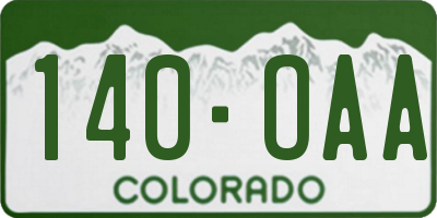 CO license plate 140OAA