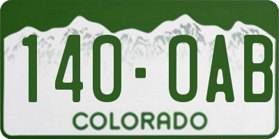 CO license plate 140OAB