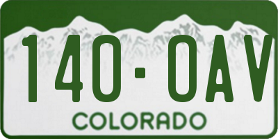 CO license plate 140OAV