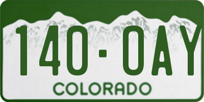 CO license plate 140OAY
