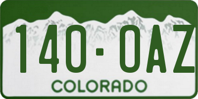 CO license plate 140OAZ