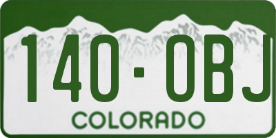 CO license plate 140OBJ