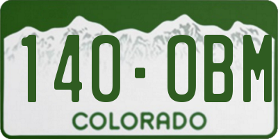 CO license plate 140OBM
