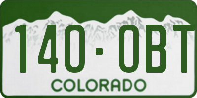 CO license plate 140OBT