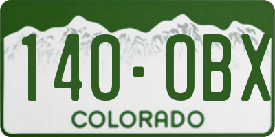 CO license plate 140OBX