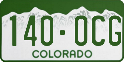 CO license plate 140OCG