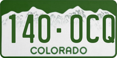 CO license plate 140OCQ