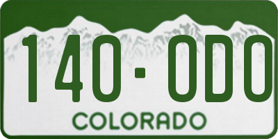 CO license plate 140ODO