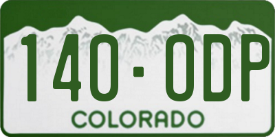CO license plate 140ODP
