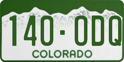 CO license plate 140ODQ