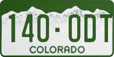 CO license plate 140ODT