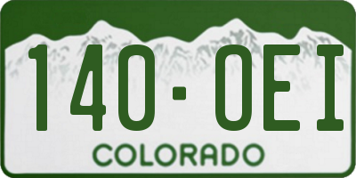 CO license plate 140OEI