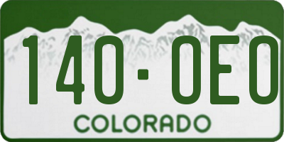 CO license plate 140OEO
