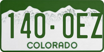 CO license plate 140OEZ