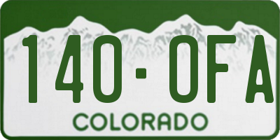 CO license plate 140OFA