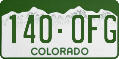 CO license plate 140OFG