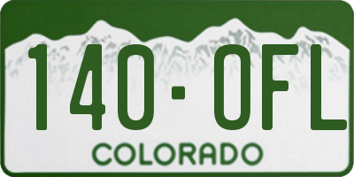 CO license plate 140OFL