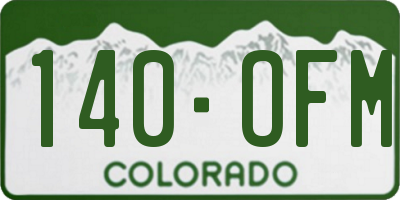 CO license plate 140OFM