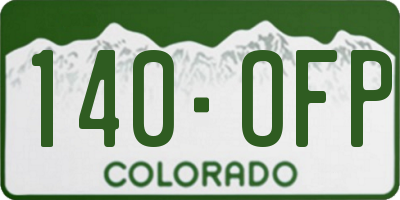 CO license plate 140OFP