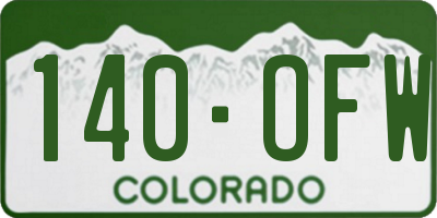 CO license plate 140OFW